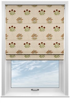 William Morris At Home Lily Flower Embroidery, Madder - Twist&Fit Roman Blind